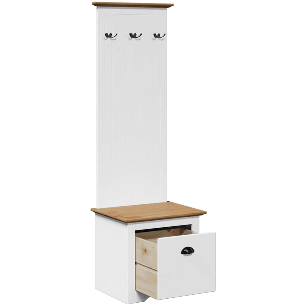 Camrose Wooden Hallway Cabinet With 1 Drawer In White And Brown