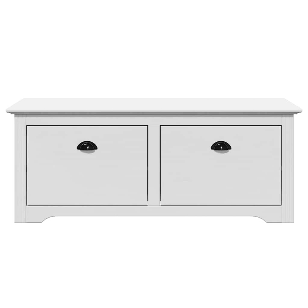 Camrose Wooden Hallway Seating Bench With 2 Drawers In White