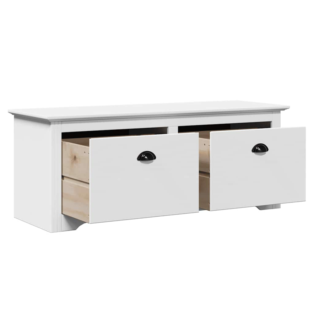 Camrose Wooden Hallway Seating Bench With 2 Drawers In White