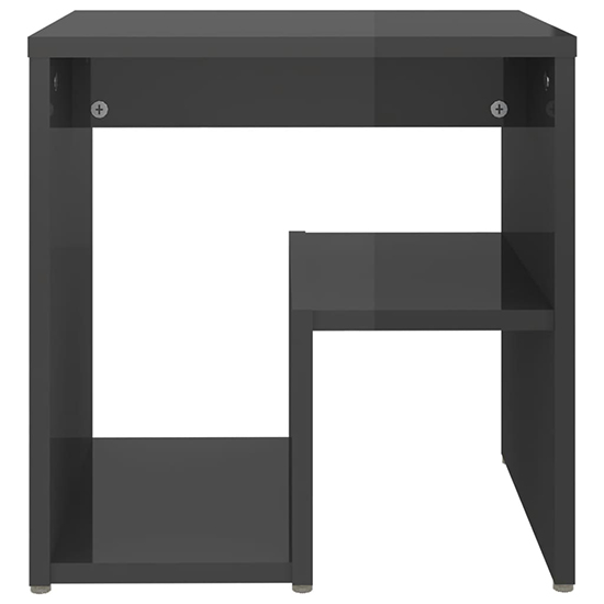 Canaan High Gloss Bedside In Grey Furniture in Fashion