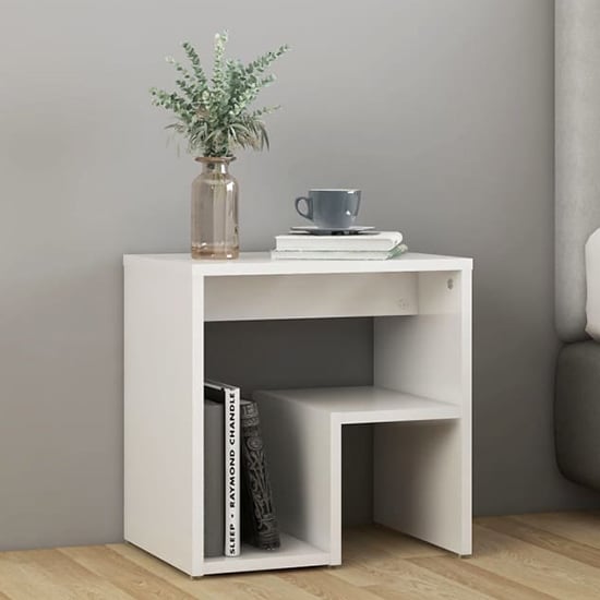 Photo of Canaan high gloss bedside cabinet in white