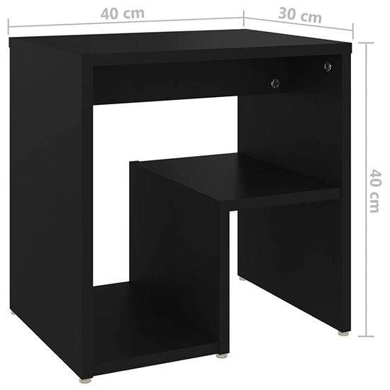 Canaan Wooden Bedside Cabinet In Black