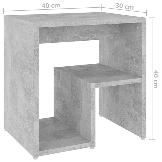 Canaan Wooden Bedside Cabinet In Concrete Effect_4