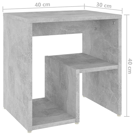 Canaan Wooden Bedside Cabinet In Concrete Effect