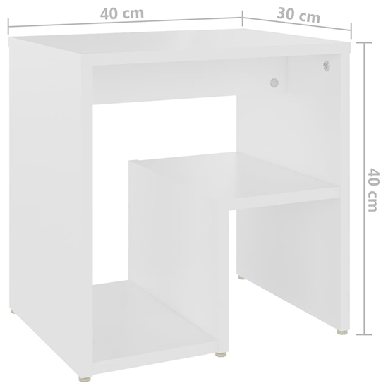 Canaan Wooden Bedside Cabinet In White