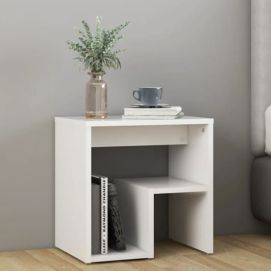 Canaan Wooden Bedside Cabinet In White