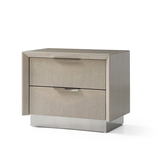 Canaria Bedside Cabinet In Cream Walnut High Gloss Furniture In