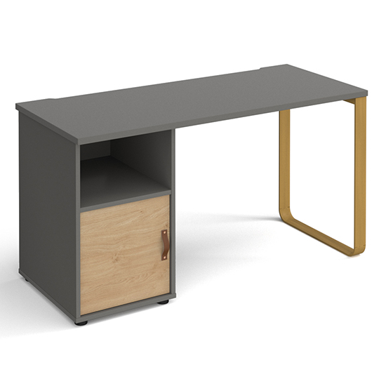 Canary Wooden Computer Desk In Kendal Oak With Oak Drawer FiF