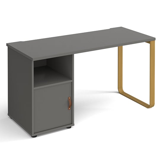 Canary Wooden Computer Desk In Onyx Grey With Onyx Grey Door