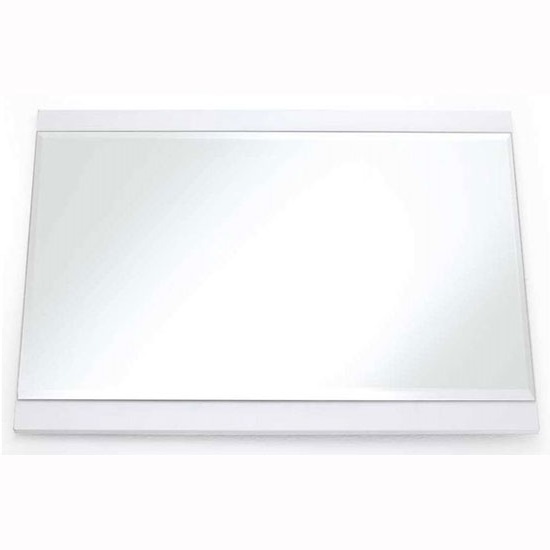 Photo of Canberra rectangular wall mirror large in white high gloss