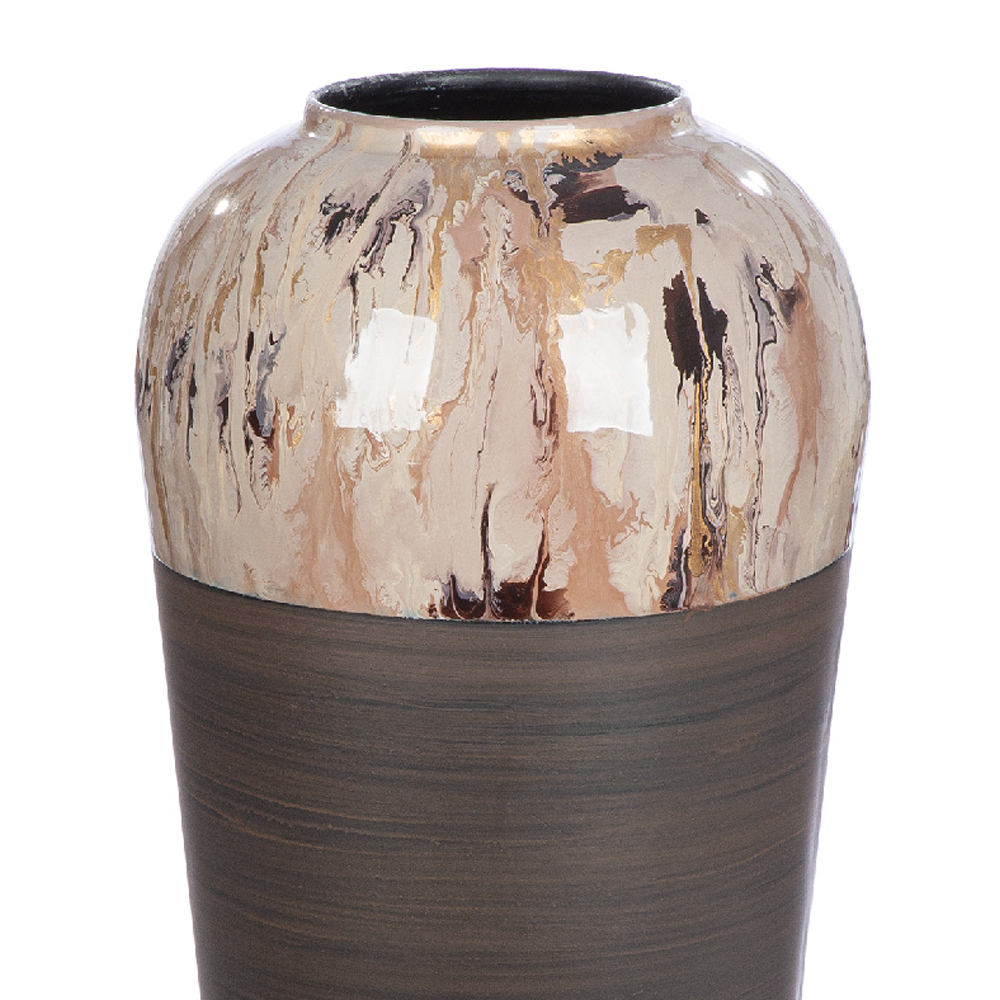 Cancun Small Iron Floor vase In Matt Brown