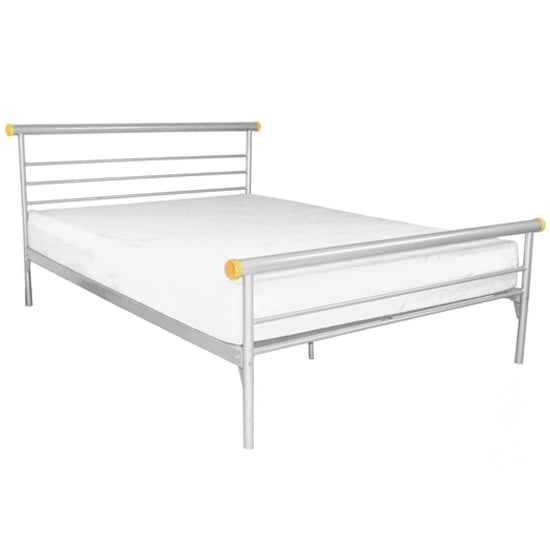 Product photograph of Candela Metal King Size Bed In Silver from Furniture in Fashion