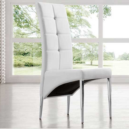 Candice Milano Marble Effect Dining Table 6 Vesta White Chairs_4