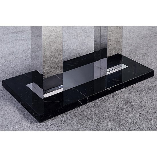 Candice Milano Marble Effect Dining Table 6 Paris Black Chairs