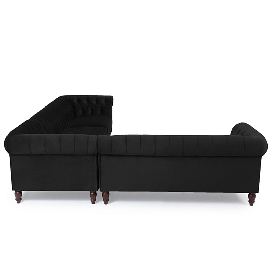Candila Medium Velvet Upholstered Corner Sofa In Black_5