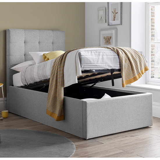Candy Fabric Upholstered Ottoman Storage Single Bed In Grey_2