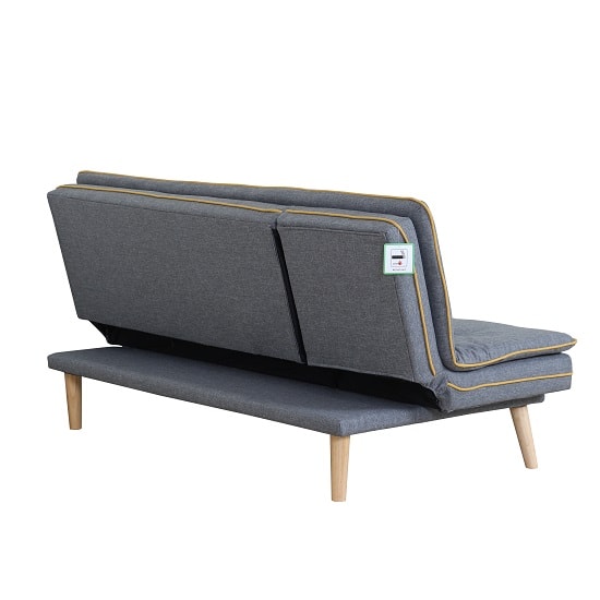 Candy Contemporary Sofa Bed In Grey Fabric With Wooden Legs Furniture