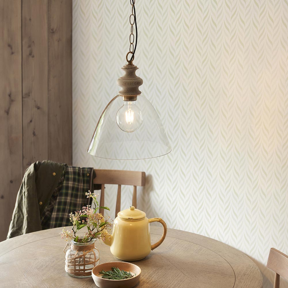 Read more about Caneadea clear glass pendant ceiling light in natural
