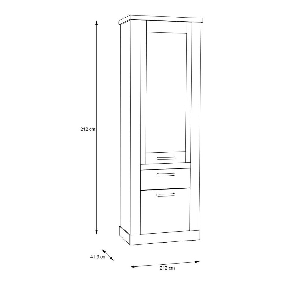 Caneadea LED Wooden Display Cabinet With 2 Doors In Artisan Oak