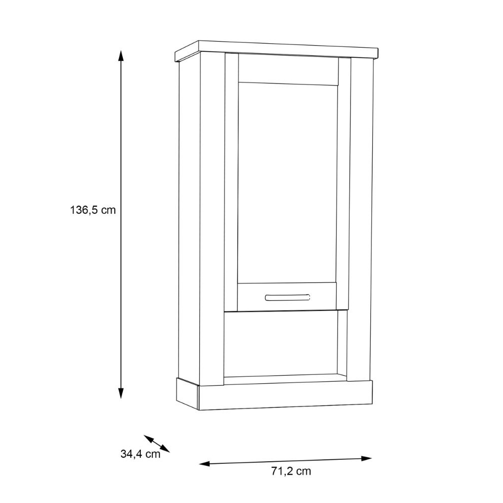 Caneadea LED Wooden Wall Hung Display Cabinet In Artisan Oak
