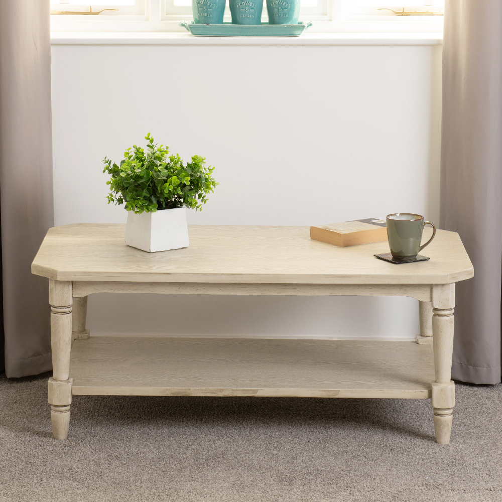 Read more about Caneadea wooden coffee table in antique cream
