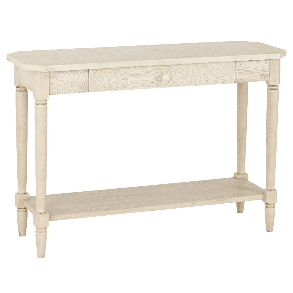 Caneadea Wooden Console Table With 1 Drawer In Antique Cream