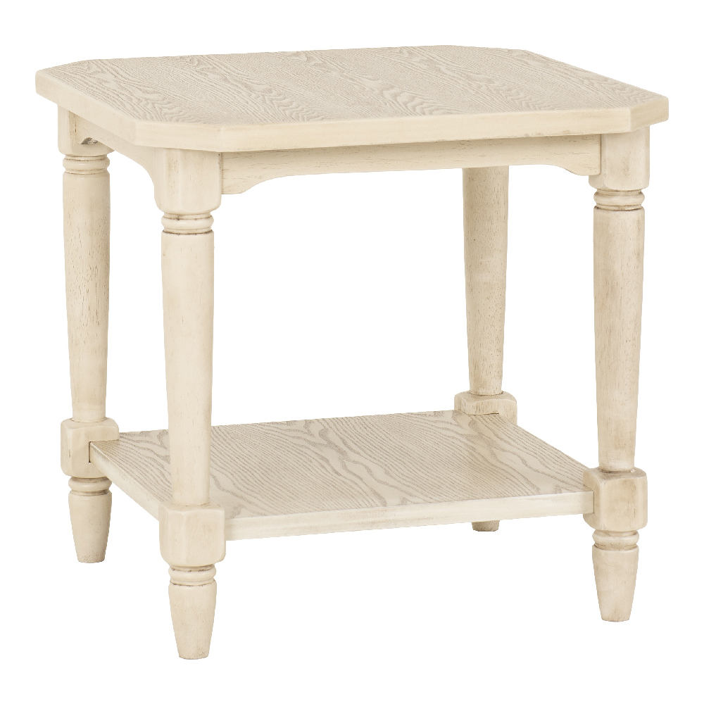 Caneadea Wooden Side Table In Antique Cream
