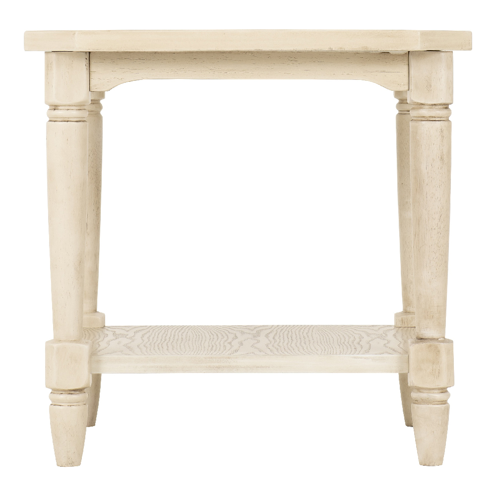 Caneadea Wooden Side Table In Antique Cream