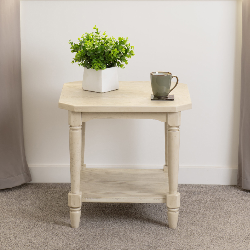 Read more about Caneadea wooden side table in antique cream