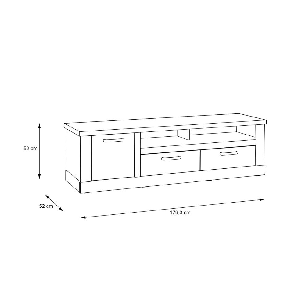Caneadea Wooden TV Stand With 1 Door 2 Drawers In Artisan Oak