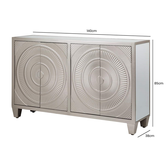 Canfield Mirrored Sideboard With 4 Doors In Champagne_5