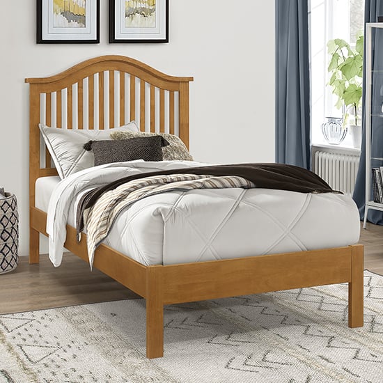 Product photograph of Canika Wooden Single Bed In Honey Oak from Furniture in Fashion