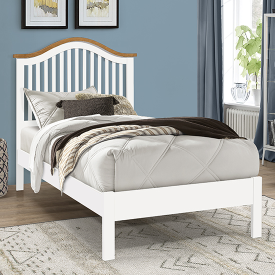Read more about Canika wooden single bed in white
