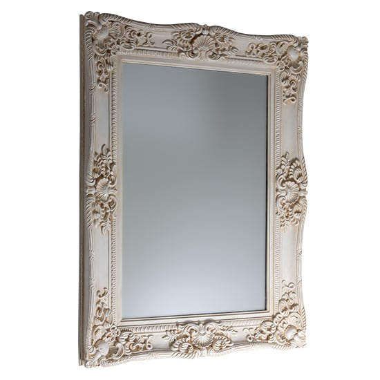 Photo of Cannan french ornate wall mirror in white frame
