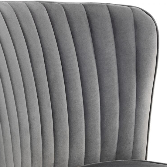 Caledon Grey Velvet Dining Chair With Gold Metal Legs In Pair