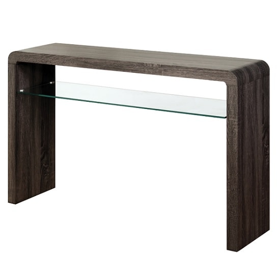 Read more about Cannock large console table in charcoal with 1 glass shelf