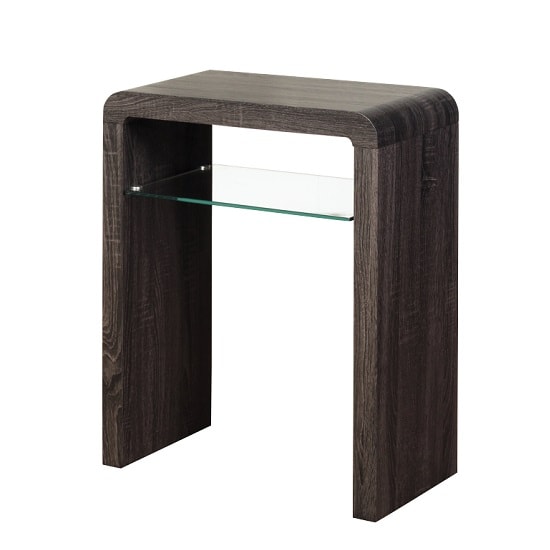 Read more about Cannock small console table in charcoal with 1 glass shelf