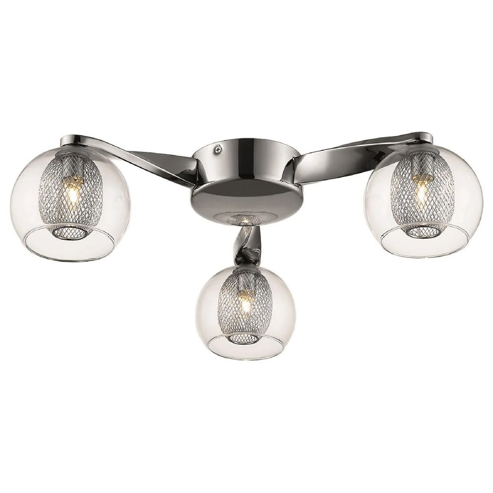 Read more about Cannonbury 3 light clear glass shade flush light in chrome