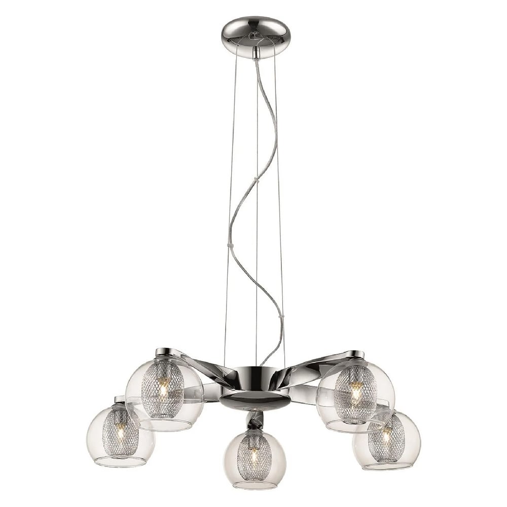 Read more about Cannonbury 5 light clear glass shade pendant light in chrome