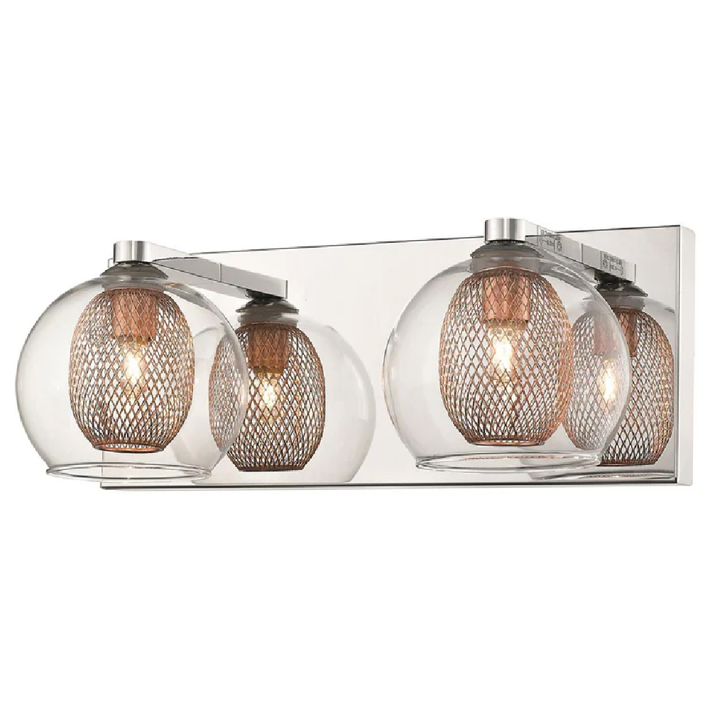 Read more about Cannonbury clear glass shade wall light in copper