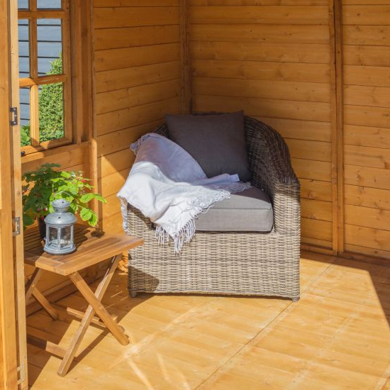 Cannonbury Wooden Summer House In Dipped Honey Brown_5