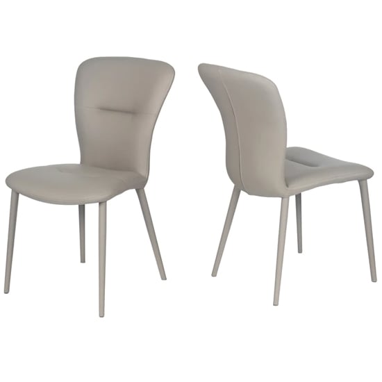 Read more about Canoas taupe faux leather dining chairs in pair