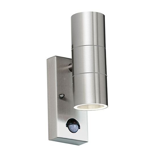 Photo of Canon 2 lights large wall light in polished stainless steel