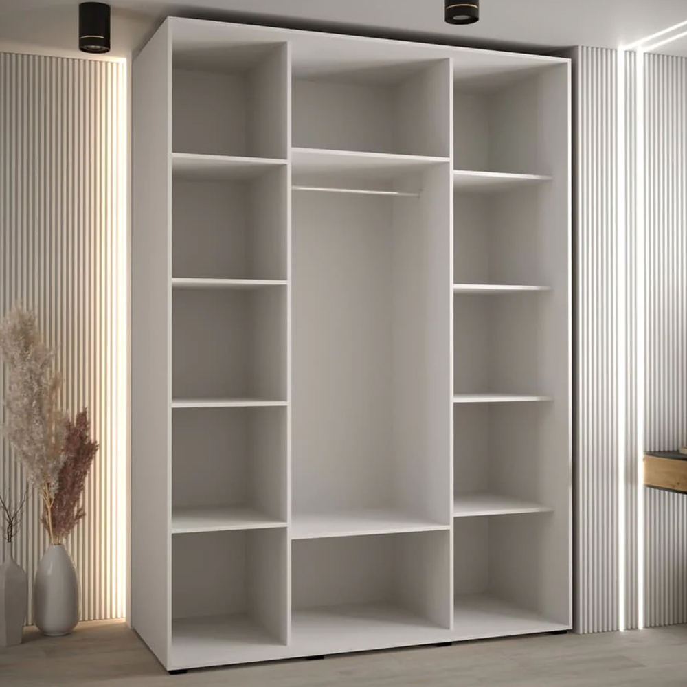 Canon Large Wooden Wardrobe With 3 Sliding Doors In White