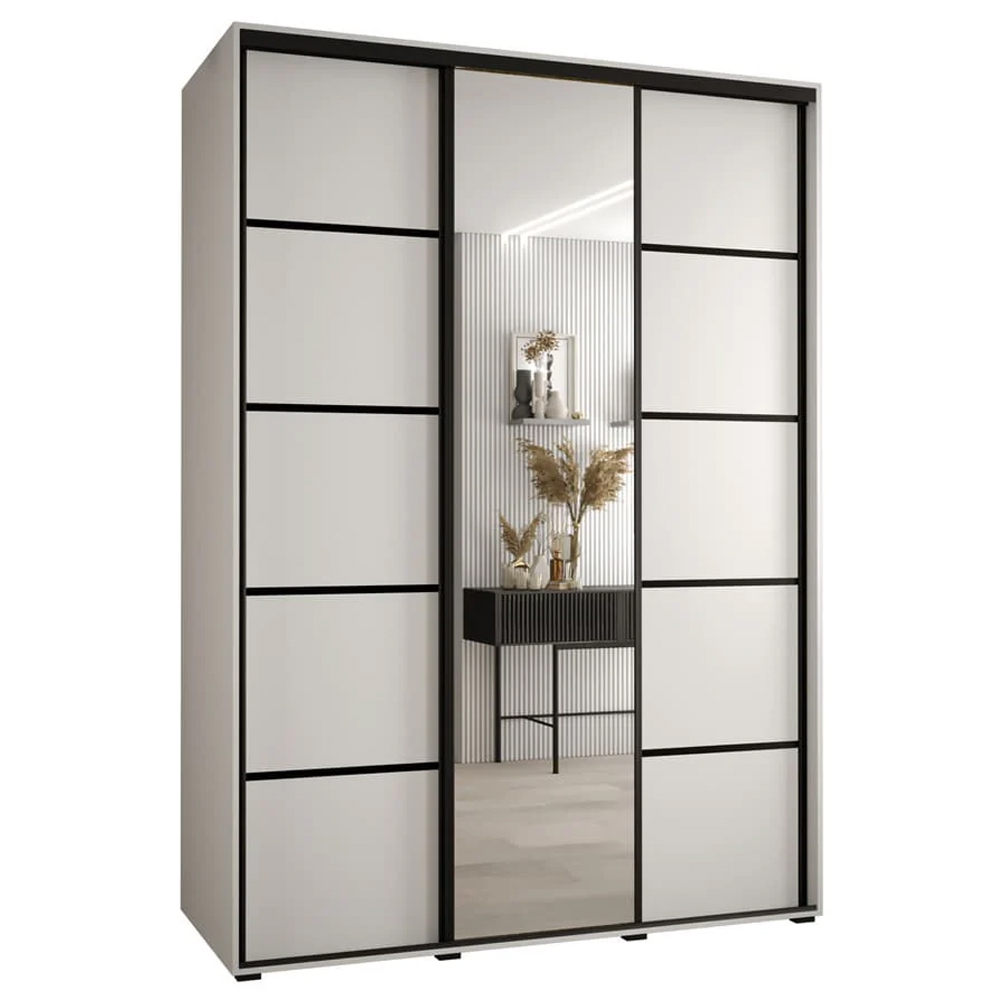 Canon Large Wooden Wardrobe With 3 Sliding Doors In White