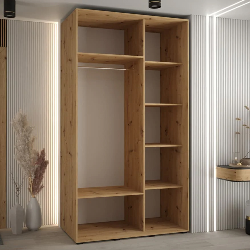 Canon Wooden Wardrobe With 2 Sliding Doors In Artisan Oak