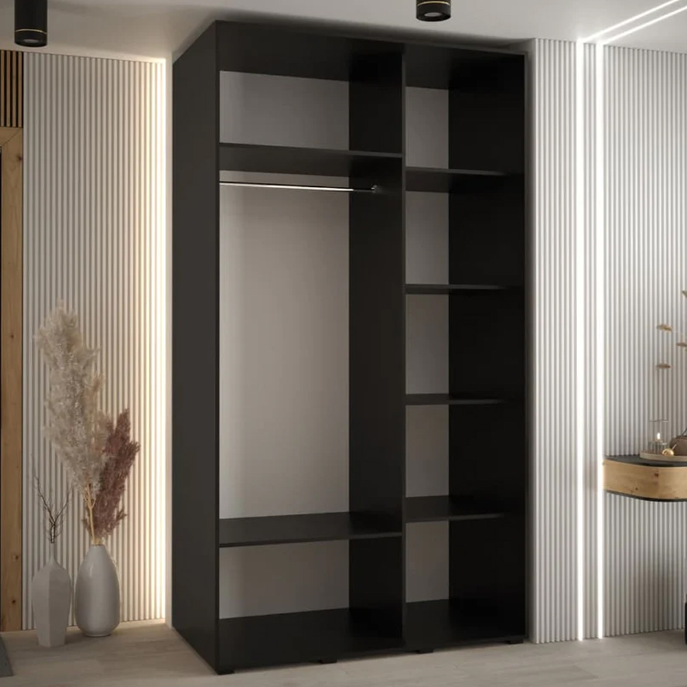 Canon Wooden Wardrobe With 2 Sliding Doors In Black
