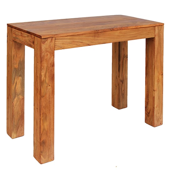 Cansu Solid Acacia Wooden Console Table In Brushed Oak