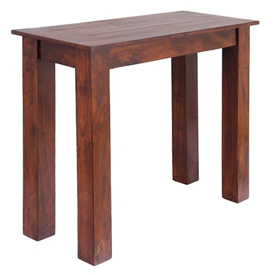 Photo of Cansu solid acacia wooden console table in dark oak