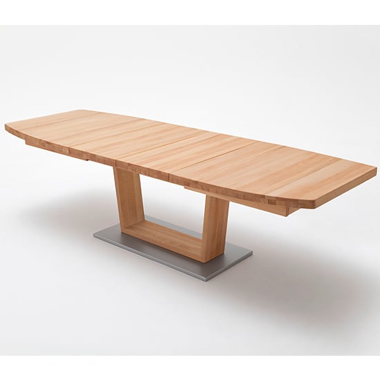 Cantania Extending Boat Shaped Dining Table In Beech Heartwood